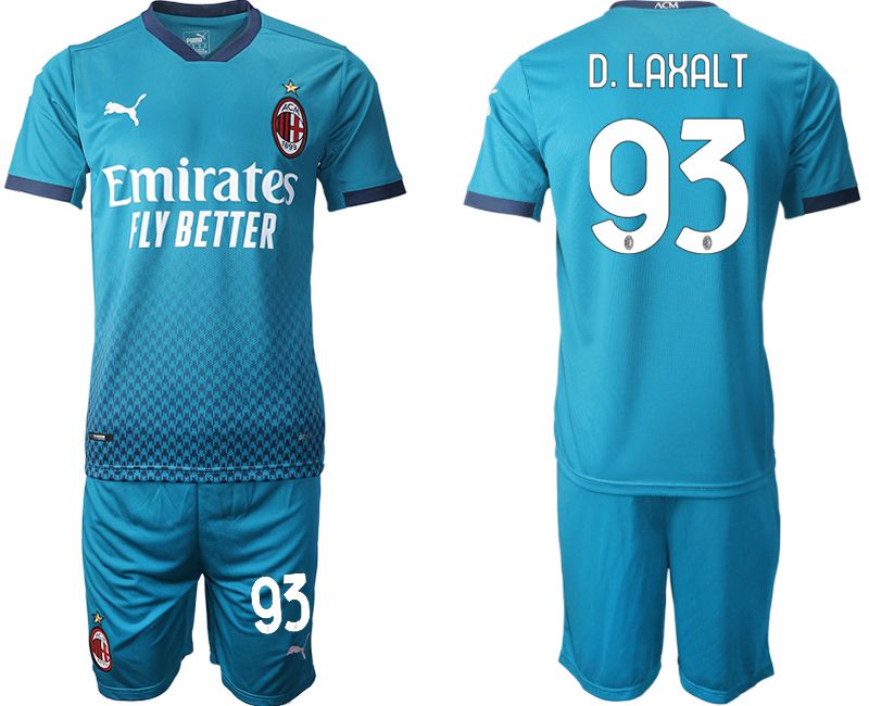 Men 2020-2021 club AC milan away #93 blue Soccer Jerseys->ac milan jersey->Soccer Club Jersey